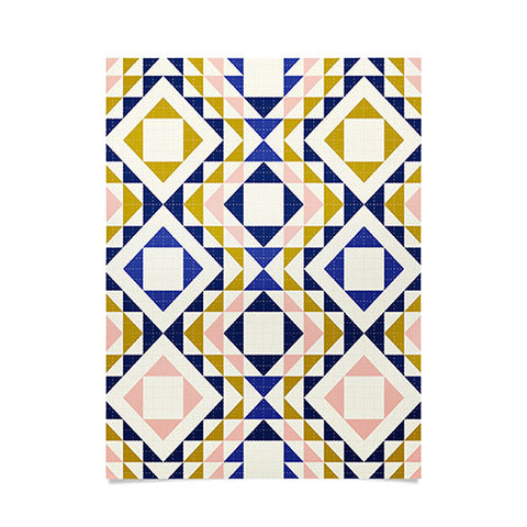 Jenean Morrison Top Stitched Quilt Blue Poster