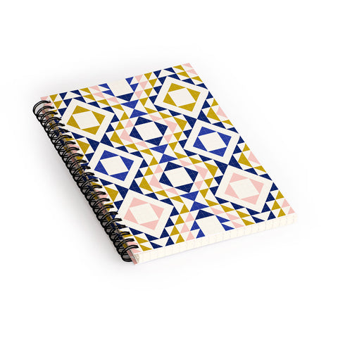 Jenean Morrison Top Stitched Quilt Blue Spiral Notebook
