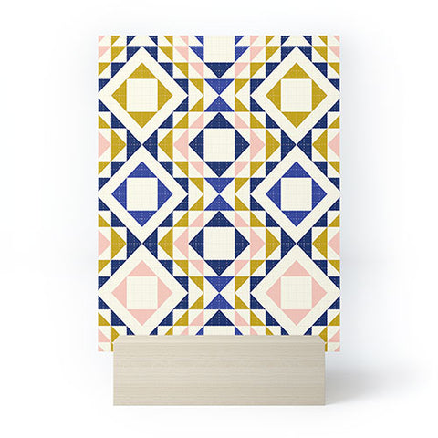 Jenean Morrison Top Stitched Quilt Blue Mini Art Print