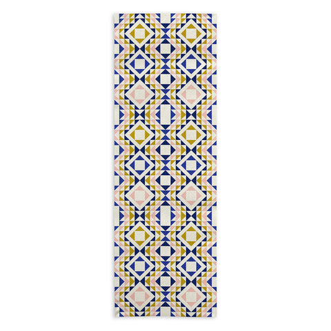 Jenean Morrison Top Stitched Quilt Blue Yoga Towel