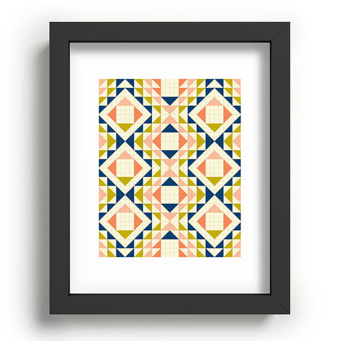 Jenean Morrison Top Stitched Quilt Coral Recessed Framing Rectangle