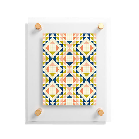 Jenean Morrison Top Stitched Quilt Coral Floating Acrylic Print