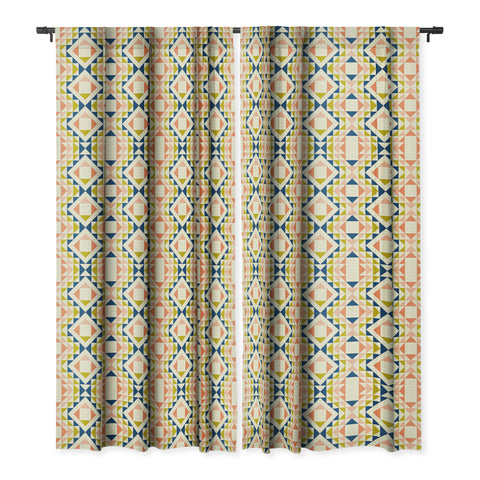 Jenean Morrison Top Stitched Quilt Coral Blackout Window Curtain