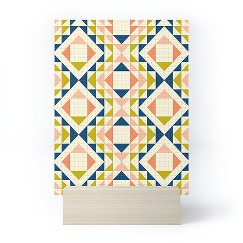 Jenean Morrison Top Stitched Quilt Coral Mini Art Print