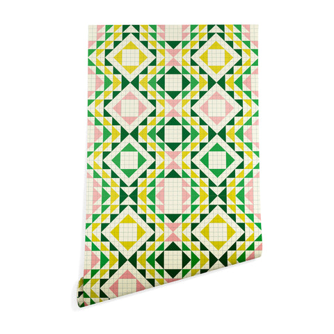 Jenean Morrison Top Stitched Quilt Green Wallpaper