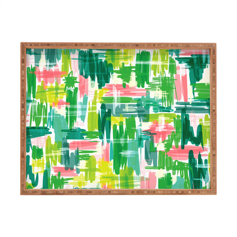 Jenean Morrison Tropical Abstract Rectangular Tray