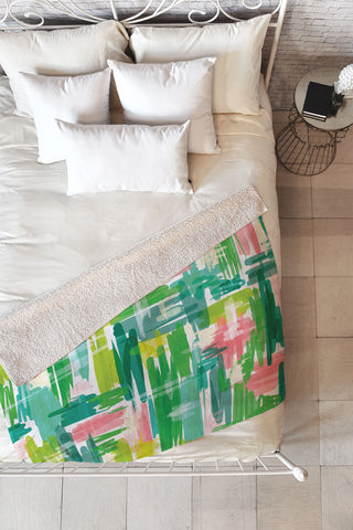 Jenean Morrison Tropical Abstract Fleece Throw Blanket