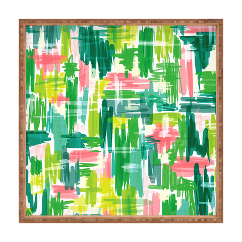Jenean Morrison Tropical Abstract Square Tray