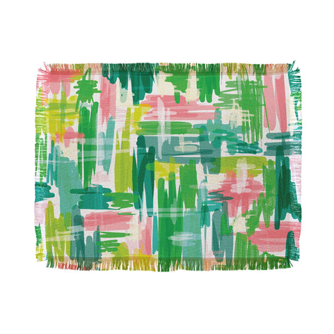 Jenean Morrison Tropical Abstract Throw Blanket