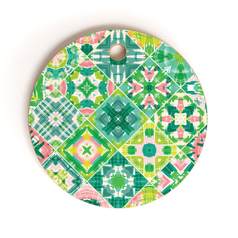 Jenean Morrison Tropical Tiles Cutting Board Round