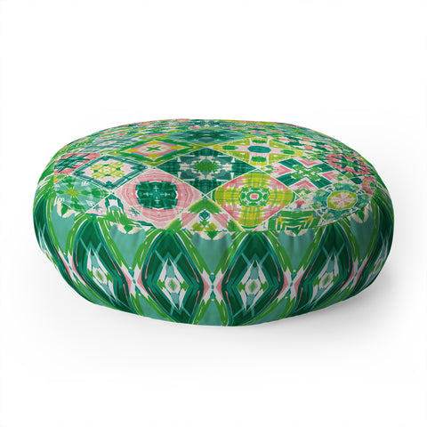 Jenean Morrison Tropical Tiles Floor Pillow Round