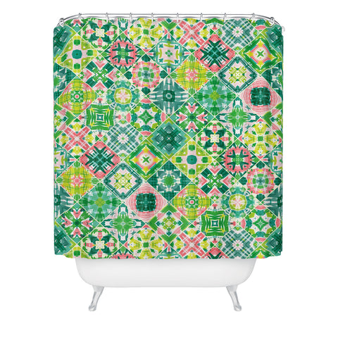 Jenean Morrison Tropical Tiles Shower Curtain