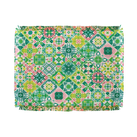 Jenean Morrison Tropical Tiles Throw Blanket