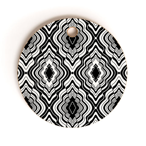 Jenean Morrison Wave of Emotions Black Cutting Board Round