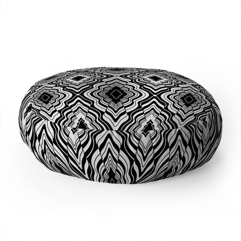 Jenean Morrison Wave of Emotions Black Floor Pillow Round