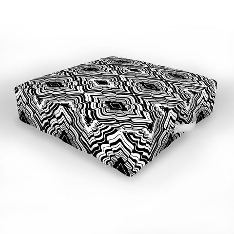 Jenean Morrison Wave of Emotions Black Outdoor Floor Cushion