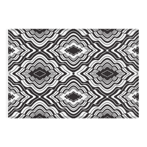 Jenean Morrison Wave of Emotions Black Outdoor Rug