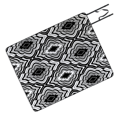 Jenean Morrison Wave of Emotions Black Picnic Blanket