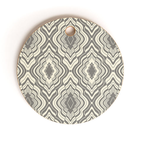 Jenean Morrison Wave of Emotions Gray Cutting Board Round