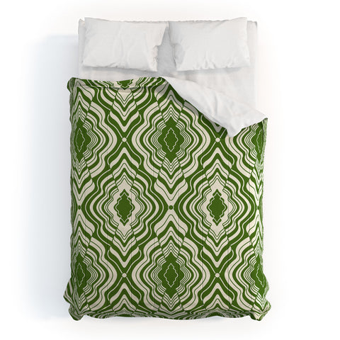 Jenean Morrison Wave of Emotions Green Comforter