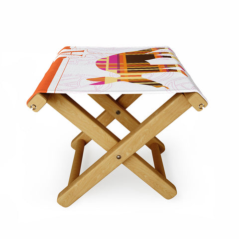 Jennifer Hill Aardvark Plaid Folding Stool
