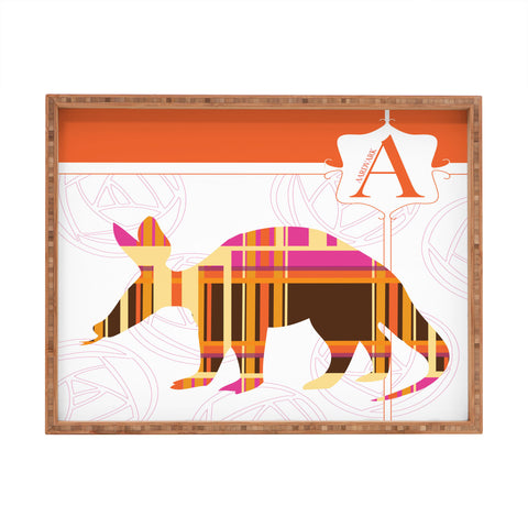 Jennifer Hill Aardvark Plaid Rectangular Tray