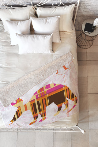 Jennifer Hill Aardvark Plaid Fleece Throw Blanket