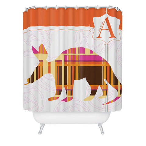 Jennifer Hill Aardvark Plaid Shower Curtain