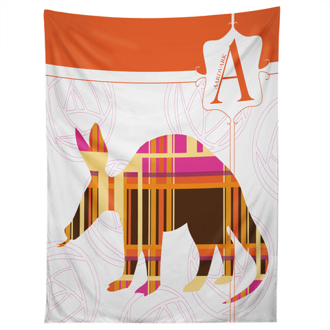 Jennifer Hill Aardvark Plaid Tapestry