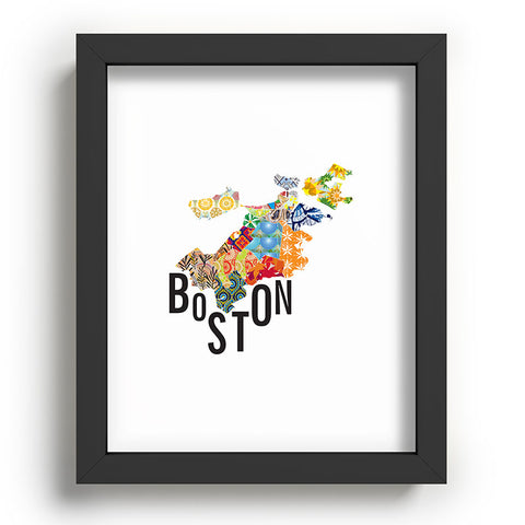 Jennifer Hill Boston Map Recessed Framing Rectangle