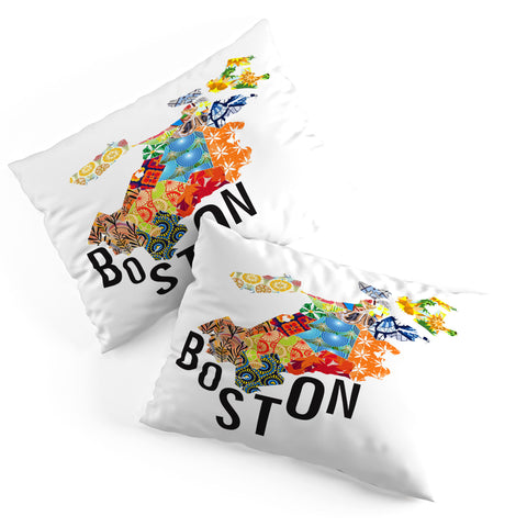 Jennifer Hill Boston Map Pillow Shams
