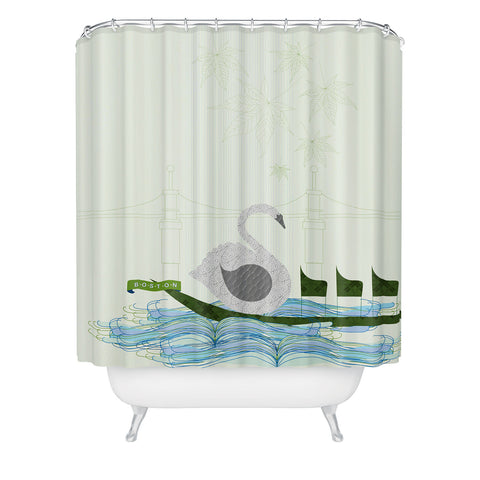 Jennifer Hill Boston Swan Boat Shower Curtain