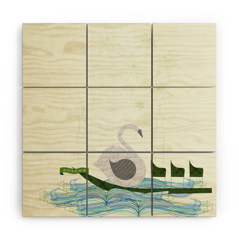 Jennifer Hill Boston Swan Boat Wood Wall Mural