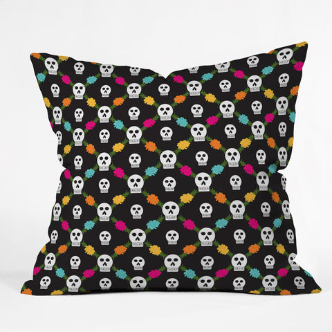 Jennifer Hill Day Of The Dead Outdoor Throw Pillow
