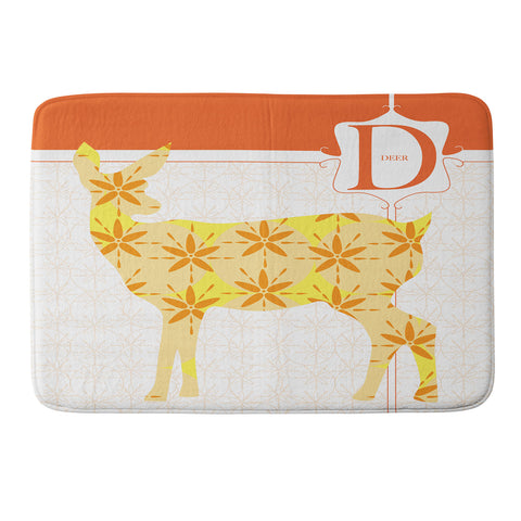 Jennifer Hill Deer Floret Memory Foam Bath Mat