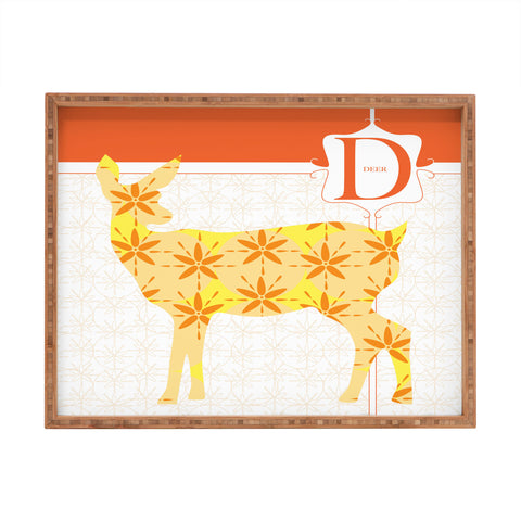 Jennifer Hill Deer Floret Rectangular Tray