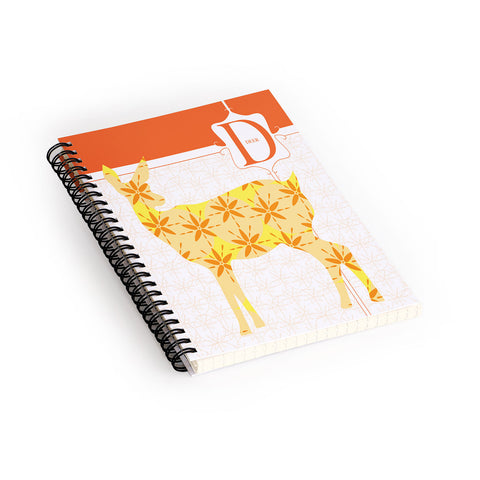 Jennifer Hill Deer Floret Spiral Notebook