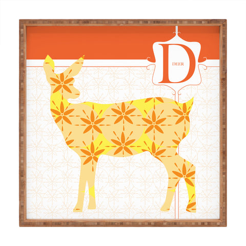 Jennifer Hill Deer Floret Square Tray