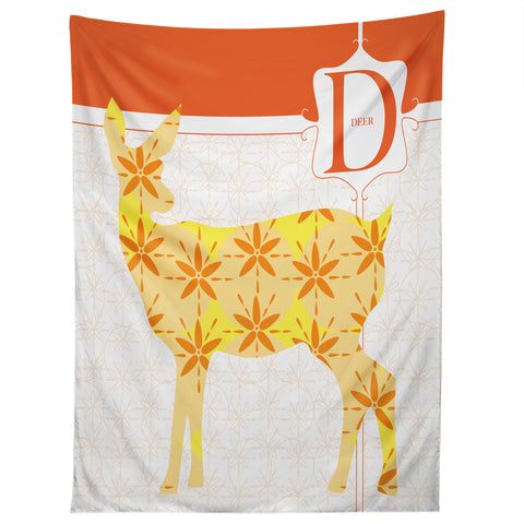 Jennifer Hill Deer Floret Tapestry