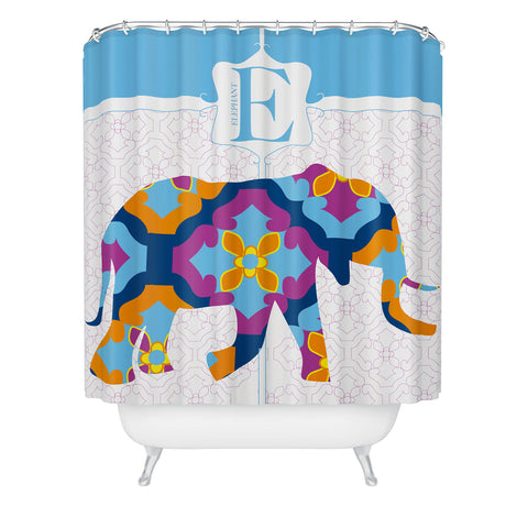 Jennifer Hill Elephant 3 Shower Curtain