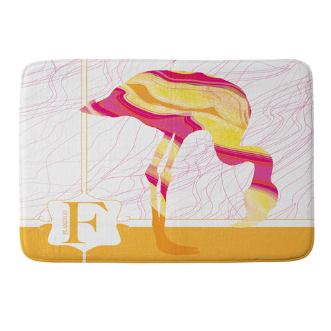 Jennifer Hill Flamingo Flo Memory Foam Bath Mat