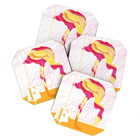 Jennifer Hill Flamingo Flo Coaster Set