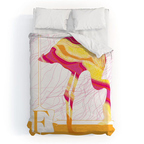 Jennifer Hill Flamingo Flo Duvet Cover
