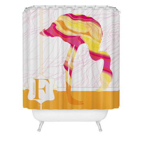 Jennifer Hill Flamingo Flo Shower Curtain
