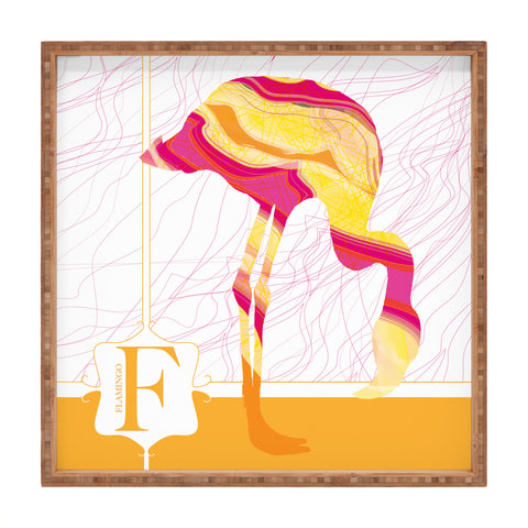 Jennifer Hill Flamingo Flo Square Tray