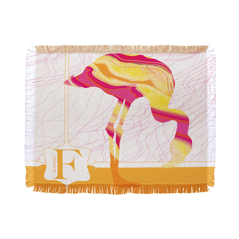 Jennifer Hill Flamingo Flo Throw Blanket