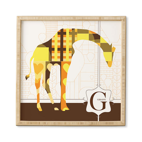 Jennifer Hill Geo Giraffe Framed Wall Art