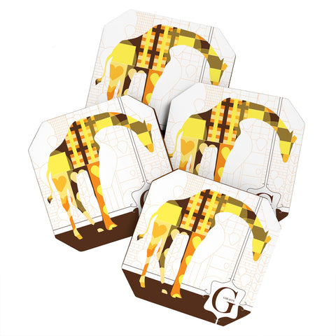Jennifer Hill Geo Giraffe Coaster Set