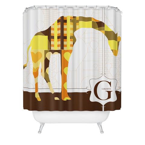 Jennifer Hill Geo Giraffe Shower Curtain