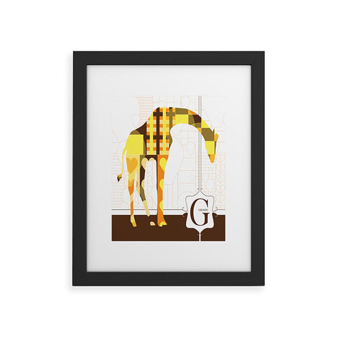 Jennifer Hill Geo Giraffe Framed Art Print